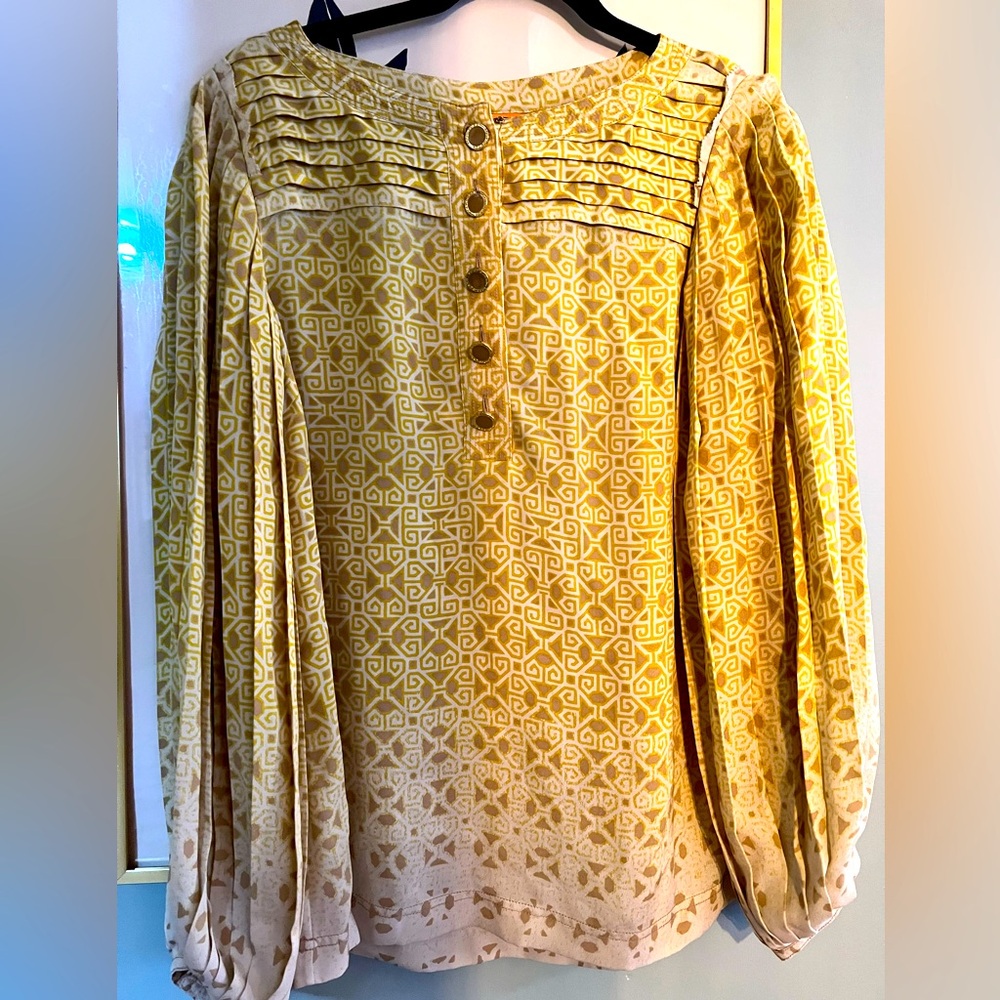 Tory Burch Gold Patterned Blouse